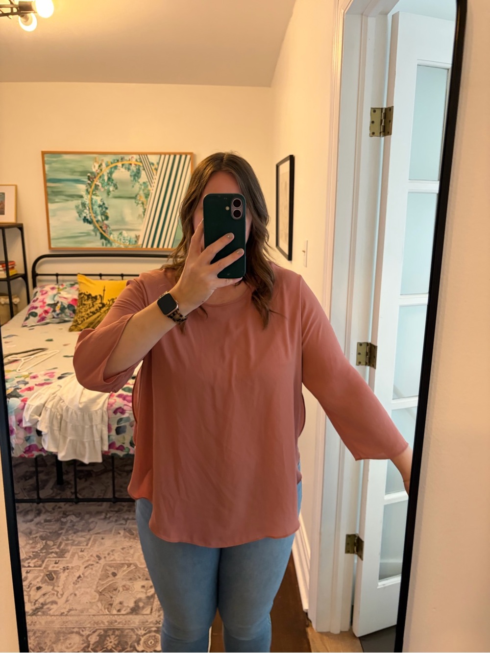 Ann Taylor Dusty Rose Long-Sleeve Blouse